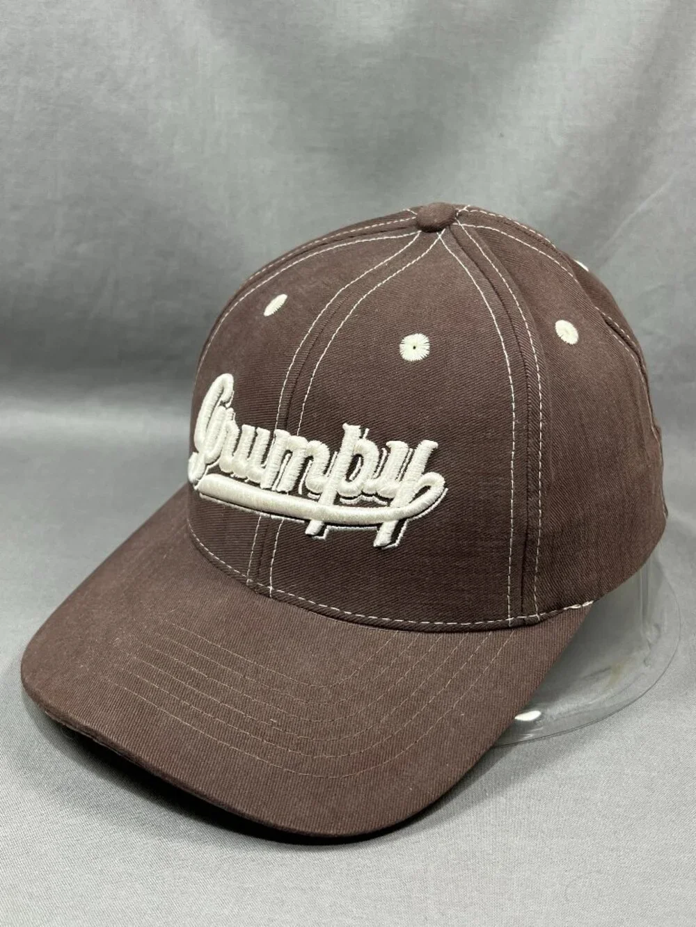 Vtg 90s Disney Mickey Inc Grumpy Hat Snow White 7 Dwarfs Brown Snapback Ball Cap